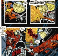 Cvercko receiving an acid shower.