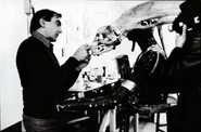 Rambaldi working on the animatronic Alien head.