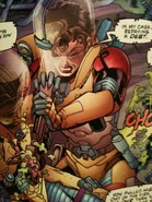 Sierra rescuing her teammate from a Facehugger.