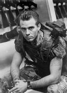 Biehn as Hicks on the set of Aliens.