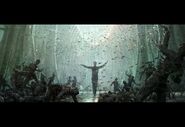 Concept art of David unleashing a swarm of locust-like creatures upon the Engineers, by Khang Le.