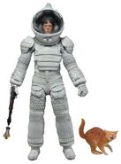 Series 4 figure of Ripley in a compression suit with a harpoon gun and Jones.