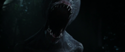 Neomorph exposing its goblin shark-like protruding jaws.
