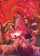 The Chestburster erupting from Kane in Alien: The Illustrated Story.