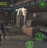 The Semiotic Standard symbol for Computer Terminal as seen in the 2013 mobile game AVP: Evolution.