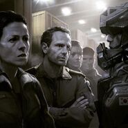 Concept artwork featuring Hicks and Ripley. Notice the flag of South Korea on the soldier's shoulder.