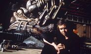 Giger on set with the Pilot.