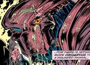 The Predator's battle-damaged bio-helmet.