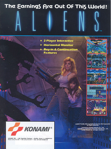 aliens extermination arcade game buttons