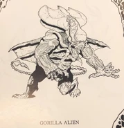 Concept art of the Kenner Gorilla Alien.