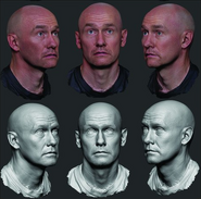 Digital headscan of actor George Anton and the unskinned digital recreation.