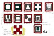 Some of the symbols used in the Nostromo.