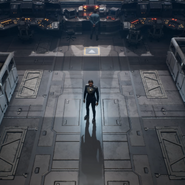 The Semiotic Standard symbol for Bridge as seen aboard Pioneer Station in the 2023 video game Aliens: Dark Descent.