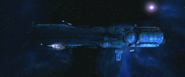 The Sulaco in orbit over LV-426 at the beginning of Aliens: Colonial Marines.