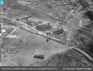 Acton Lane Power Station, North Acton in August 1928.[10] Note the large cooling tower has yet to be built.