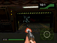 The player in combat with an Alien