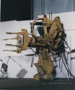 The full size Power Loader from Aliens on standby during the production of the film.[17]