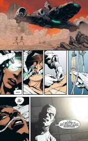 Amanda and Zula escape the black sited moon with the help of Davis.