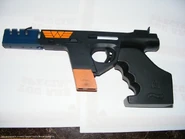 A fairly accurate fan-made replica of the pistol.[8] However, the pistols in the film did not appear to have front sights.