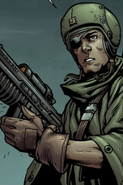 Sereda in battle gear from More Than Human.