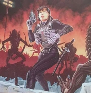 Aliens/Predator Universe trading card depicting Machiko. Art by Phill Norwood.