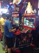 The 42″ fixed gun version of the game at IAAPA 2013.[11]