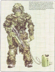 Scout-sniper in ghillie suit with M42A