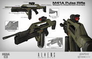 Concept rendering of an M41A from Aliens: Colonial Marines. The M41A was eventually replaced with the M41A Pulse Rifle MK2.
