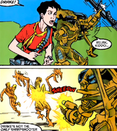 Ripley watches as A.T.A.X. saves Drake.