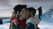 Korra and Mako kiss