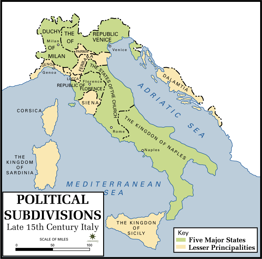 Map Of Italy 15th Century Italy In The Late 15Th Century | Axis & Allies Wiki | Fandom