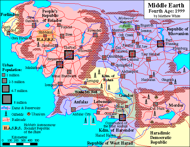 Map with dwarven realms/dominions in fourth age : r/lotr