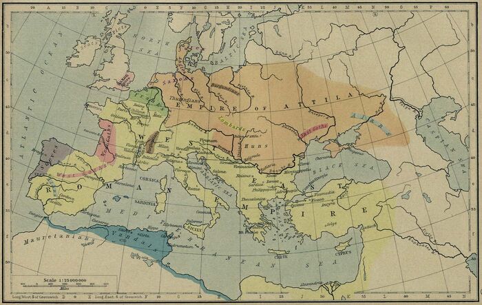 Roman hunnic empire 450