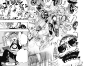 Wakku defeated by Ten after being crushed by the Todoroki Alliance's bikes.