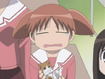 Crying as she is holding the abandoned cat