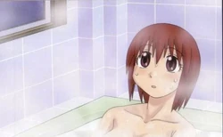 Kokoro takes a bath.