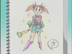 Drawing Of Chiyo (resembling the cover of Azumanga Recycle)