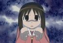 Osaka telling a scary story in the anime
