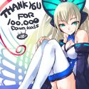 Lumen artwork celebrating 100,000 downloads of Azure Striker Gunvolt