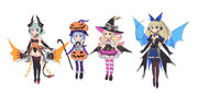 Lola, Joule, Zonda, and Lumen costume design drafts