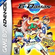 Yamato, Terry, Bull, Gray, Wen, Li, and Enjyu's pictures on the cover of the Battle B-Daman GBA game