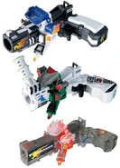 From top: Magnum Tauros Kodoh Custom, Iron Ifrit Jubee Custom and Rave Pegasus Hitto Custom.