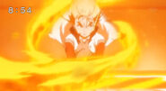 Ryuji enveloped by Naoya's flames