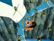 Daizou falling while pursued by angry bees