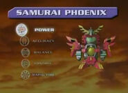 Samurai Phoenix Stats shown