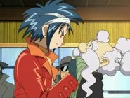 Kyousuke angry at Prof. Trigger