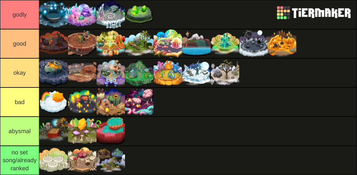 My plant island tier list : r/MySingingMonsters