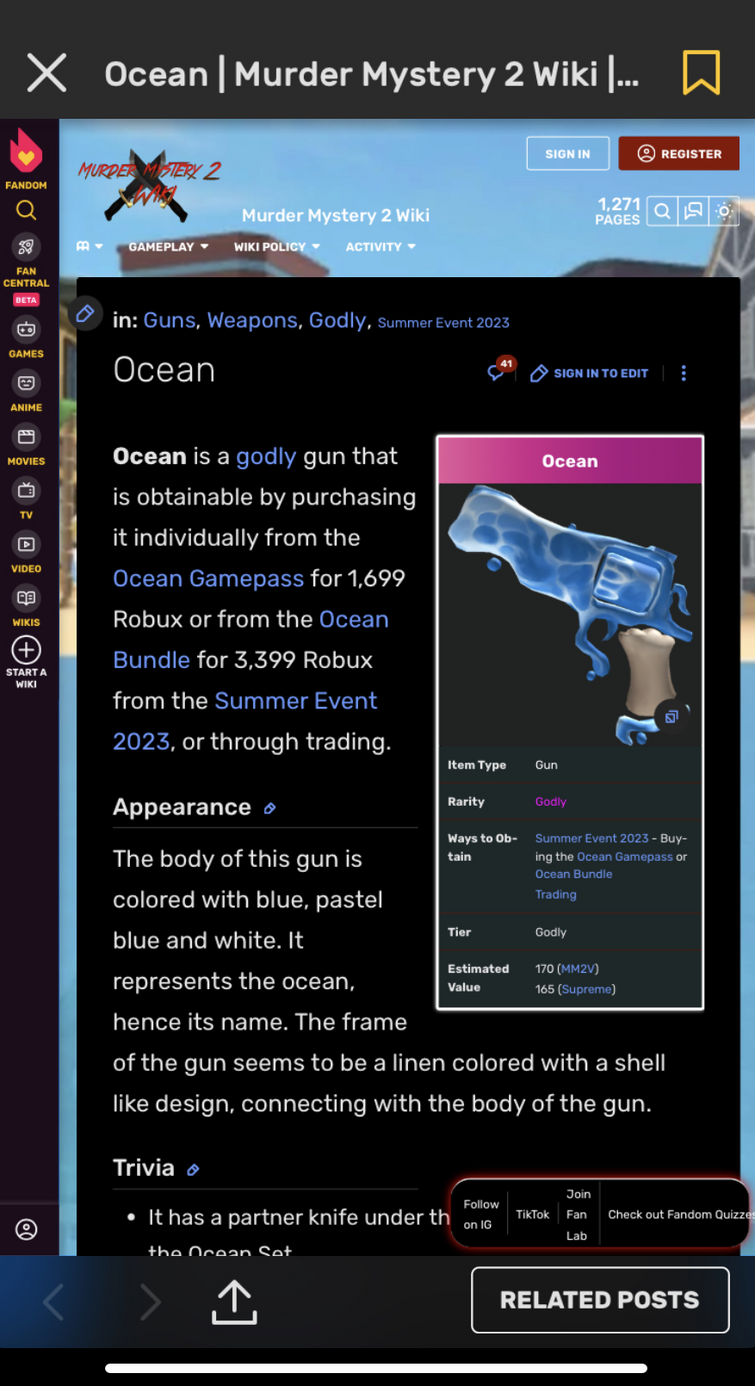 Icebeam, Murder Mystery 2 Wiki