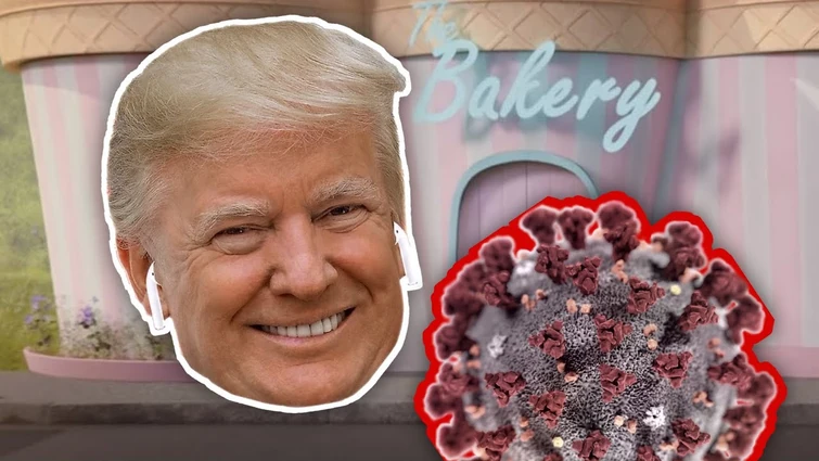 donald trump catches covid at the bakery