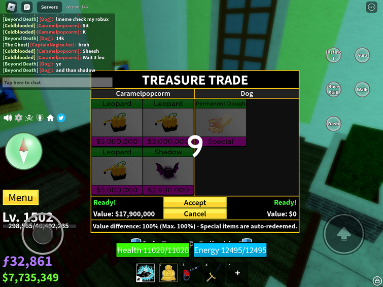 Trading leopard for perma fruit LF dough or buddha or venom or